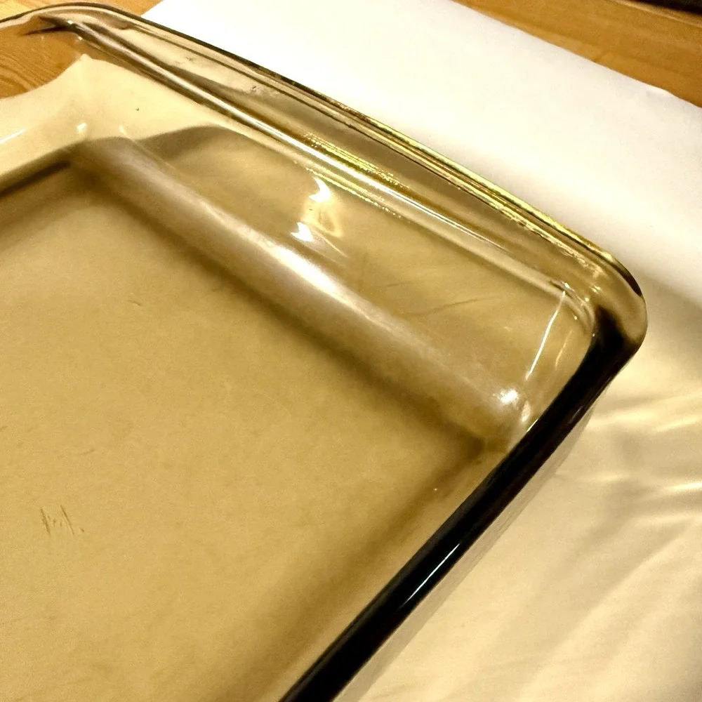 Vtg Pyrex Corning 233 Baking Dish |Amber Brown Glass | 13x9in